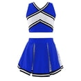 thumbnail image 2 of MSemis Kid Girls Cheerleading Dance Outfits Sleeveless Crop Top with Pleated Skirts, 2 of 5
