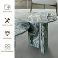 thumbnail image 3 of MDQMD Real Marble Coffee Table,Modern Nesting Coffee Table Set of 2,Round Coffee Table with Unique Texture for Living Room,Blue Grey, 3 of 9