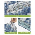 thumbnail image 4 of Blue Boho Bar Stool Covers Set of 6, Farmhouse Bohemian Medallion Oriental Flower Stretch Washable Bar Chair Covers with Backs, Removable Pub Counter Height Chair Cover for Kitchen Dining Room Cafe, 4 of 7