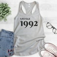 thumbnail image 2 of Vintage 1992 Tank Top, Ladies Racerback Tank Top, 30th Birthday Tank, Thirtieth Birthday Tank, B-day Tank, Silver Gray, Medium, 2 of 3