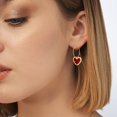 thumbnail image 3 of Stylish Retro Red Heart Earrings - Temperament Internet Personality Jewelry - Versatile Peach Heart Design for Every Occasion, 3 of 8