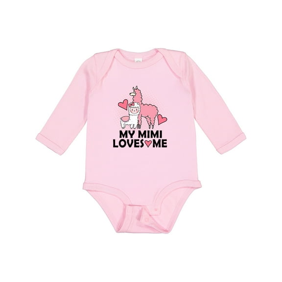 Inktastic My Mimi Loves Me Llama Girls Long Sleeve Baby Bodysuit