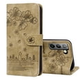 thumbnail image 4 of Compatible For Samsung Galaxy S22 Plus Flip Wallet with Wrist Strap Case,Luxury Cute Pattern Embossed PU Leather and Shockproof Flexible Stand Cover.For Samsung Galaxy S22 Plus,Brown, 4 of 8