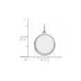 thumbnail image 2 of White Sterling Silver Charm Pendant Textured 20 mm 13 0.62 In, 2 of 2