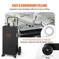 thumbnail image 6 of VEVOR 30 Gallon Gas Caddy, Fuel Storage Tank with Wheels, Portable Fuel Caddy with Manuel Transfer Pump, Gasoline Diesel Fuel Container for Cars, Lawn Mowers, ATVs, Boats, More, Black, 6 of 9
