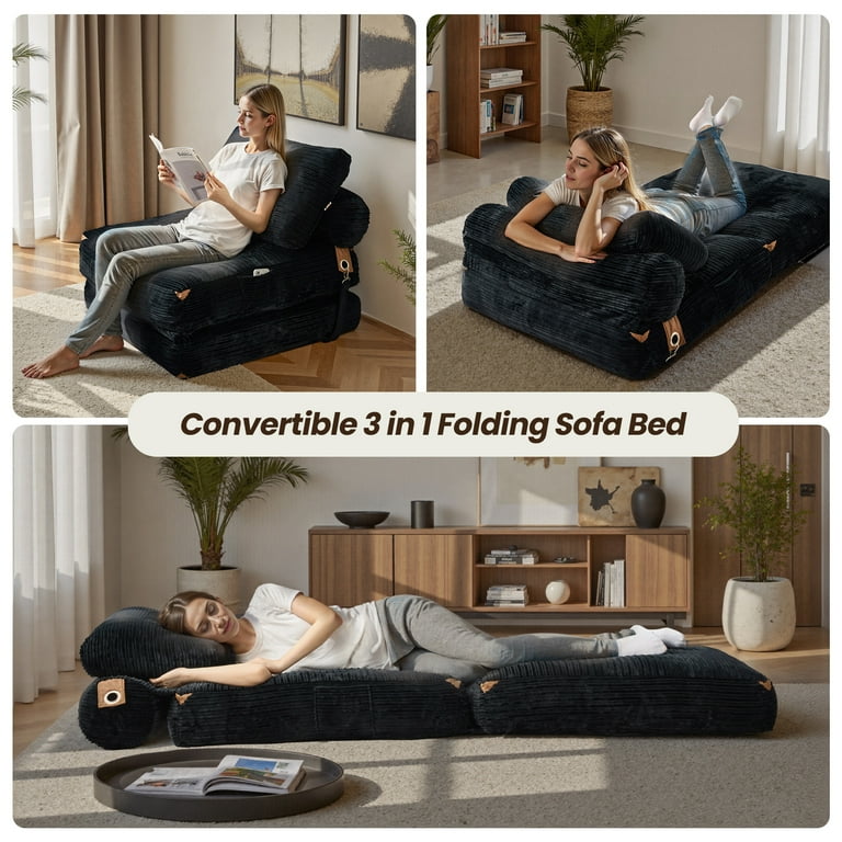 Ovios Folding Sofa Bed Convertible Futon Chair Bed Sleeper Comfy