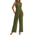 thumbnail image 6 of YTDSCS Womens Sleeveless Jumpsuits Summer One Piece Wide-Leg Pants Women's Solid Color Rompers with Pocket S-2XL, 6 of 8