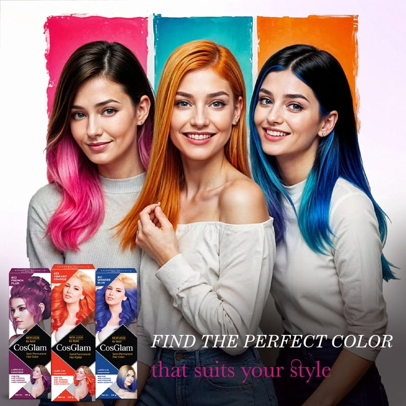 Cosglam Semi Permanent Hair Color Dye, No Ammonia, Full
