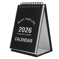 OULII Compact Black Desktop Calendar 2026 Standing Easel Monthly Organizer for Office