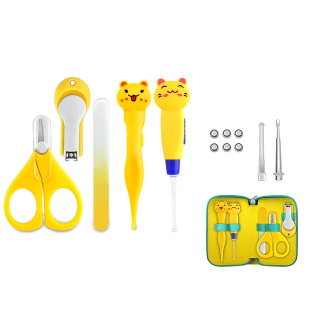 Earpicks Ear Wax Removal Tool Kit with LED Light Flashlight Nail Earpick Ear Spoon Tweezers Ear Cleaner for Ear & Hand Care Ear Cleaning Tool