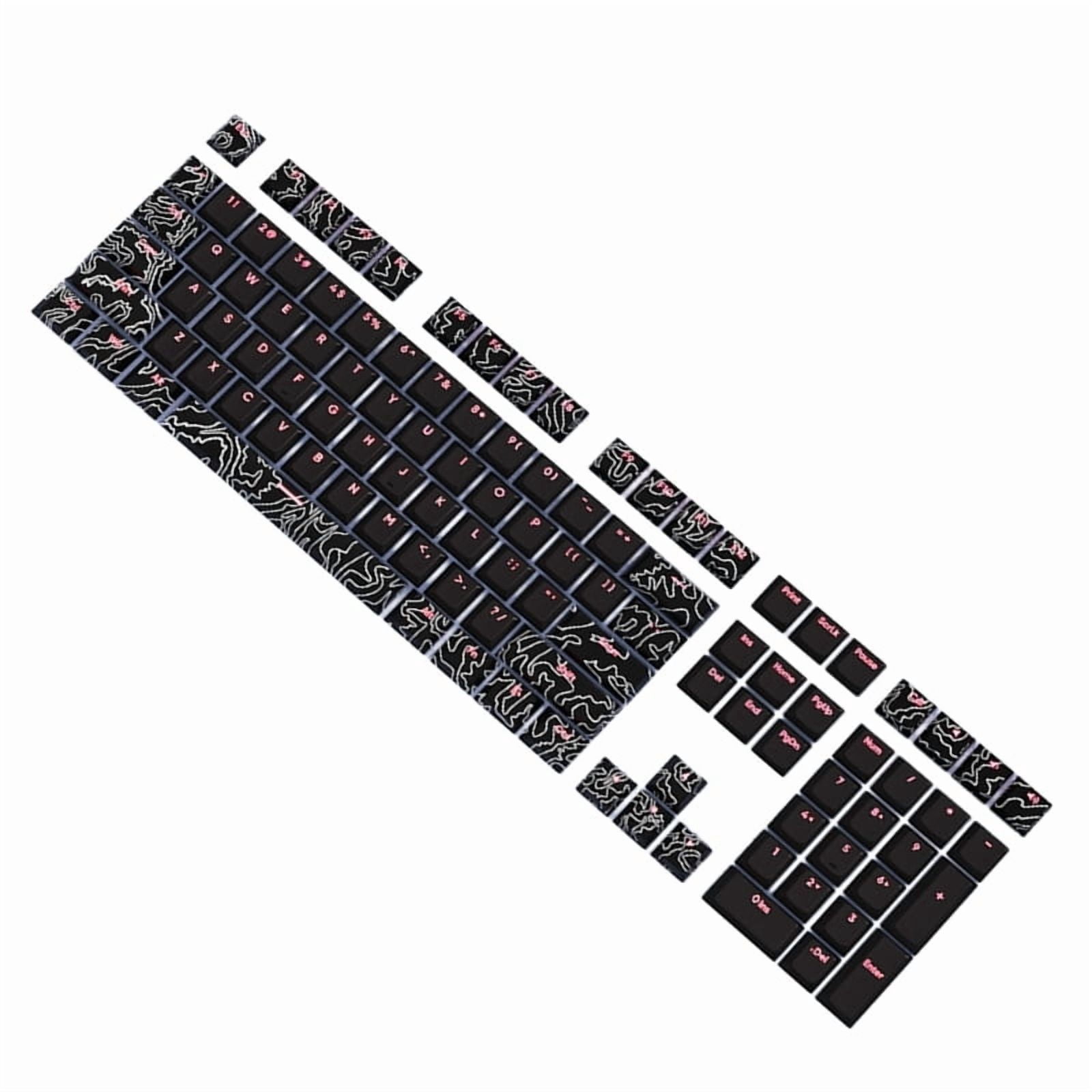 108 Keys PBT Dye Sublimation Keycaps Line White Front Print Backlit Shine Through Keycaps for M Keyboard