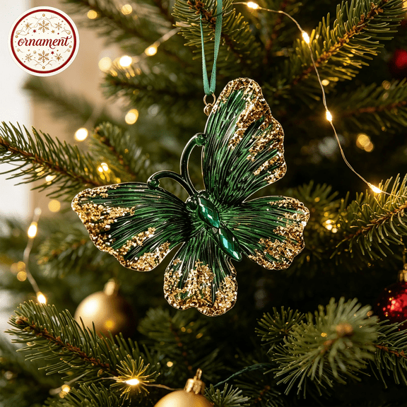 Clearance! Christmas Ornaments Dark Green Frosted Gradient Decorations, Xmas Tree Hanging Pendants, Seasonal Indoor Outdoor Decor for Christmas Tree Mantel Wall