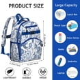 thumbnail image 3 of Spring Summer Floral Print Student Backpack Spacious Adjustable Padded Straps Chest Buckle Water-resistant Durable Bookbag for Elementary School, 3 of 6