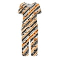 thumbnail image 4 of Halloween Pajamas Women Set Halloween Matching 2 Piece Set Short Sleeve Top and 7/8 Pants Women Sleepwear for Trick-Or-Treat, Parties, Lounge Black L, 4 of 5
