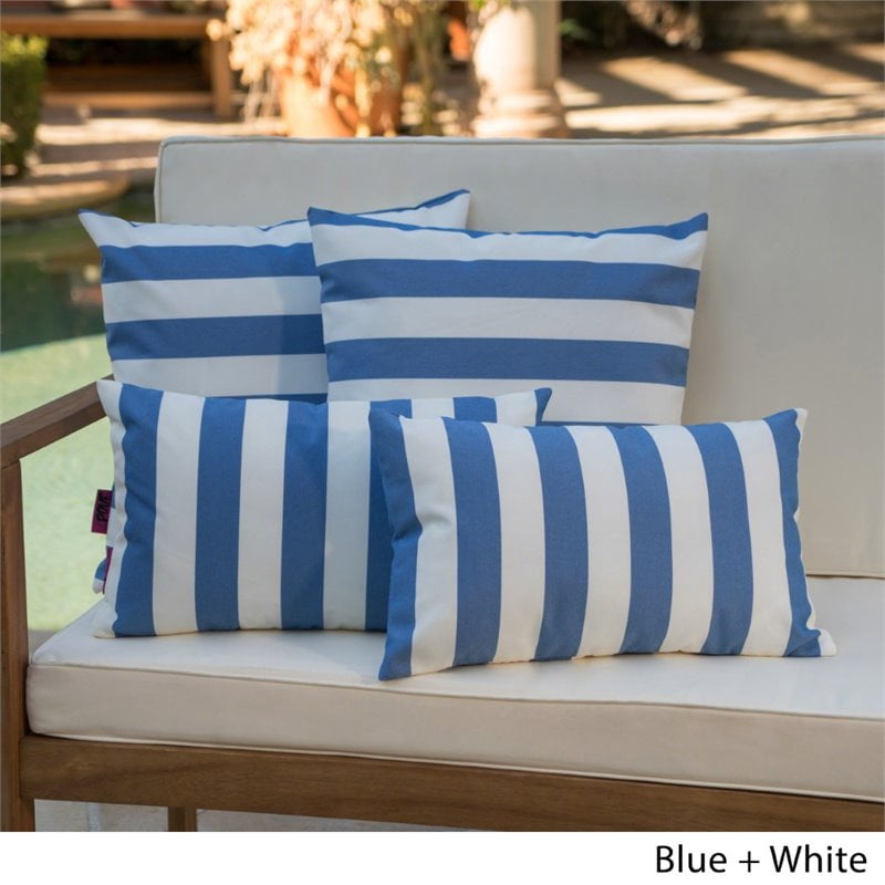 La Jolla Outdoor Striped Water Resistant Square Throw Pillows - Set of 4  Dark Teal/White -, 1 unit - Fry's Food Stores