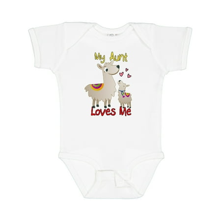 

Inktastic My Aunt Loves Me Llama Gift Baby Boy or Baby Girl Bodysuit