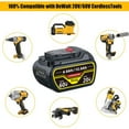 thumbnail image 5 of Persever 1Pc 4.0Ah-12.0Ah DCB606 Li-on Battery Replace for De-wal-t 20v/60v Flex-Volt Battery Pin DCB609 DCB612 DCB615 Compatible with Power Tools & Tools DCB118 DCB1104 DCB1106 DCB1112, 5 of 5