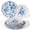 Blue Floral, variant on Crown Display Plastic Wedding Plates 40 Piece - Blue Floral Design (20 Guests)