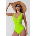 thumbnail image 5 of Womens Sexy V Neck One Piece Bathing Suit Cross Back Swimsuit High Waist Monokini, 5 of 12