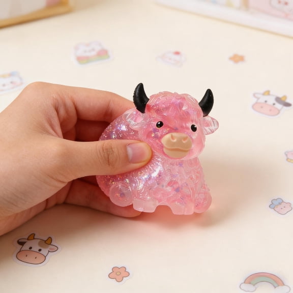 Cute Cattle Stress Balls, Soft Decompression Balls for Adults, Flexible Cattle Stress Balls for Home or Leisure, Portable Anxiety Relief Balls to Boost Relaxation