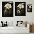 thumbnail image 4 of Designart "Black White Cactus Minimal Collage Monochromatic Succulents" Floral Print on Natural Pine Wood, 4 of 5