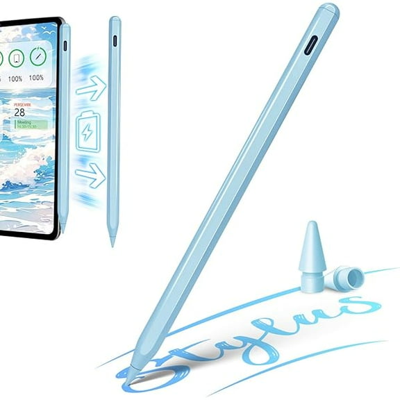 OAO Stylus Pen for iPad A16 11th Generation, Palm Rejection Apple Pencil for iPad A16 11th-6th, iPad Pro 11"/12.9"/M4, iPad Air 4/5/M2/M3, iPad mini 5/6/7, Pixel-Perfect Tilt Sensitivity, Blue
