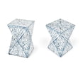 thumbnail image 1 of Pemberly Row Set of 2 Contemporary White And Blue Bone Inlay End Tables, 1 of 8