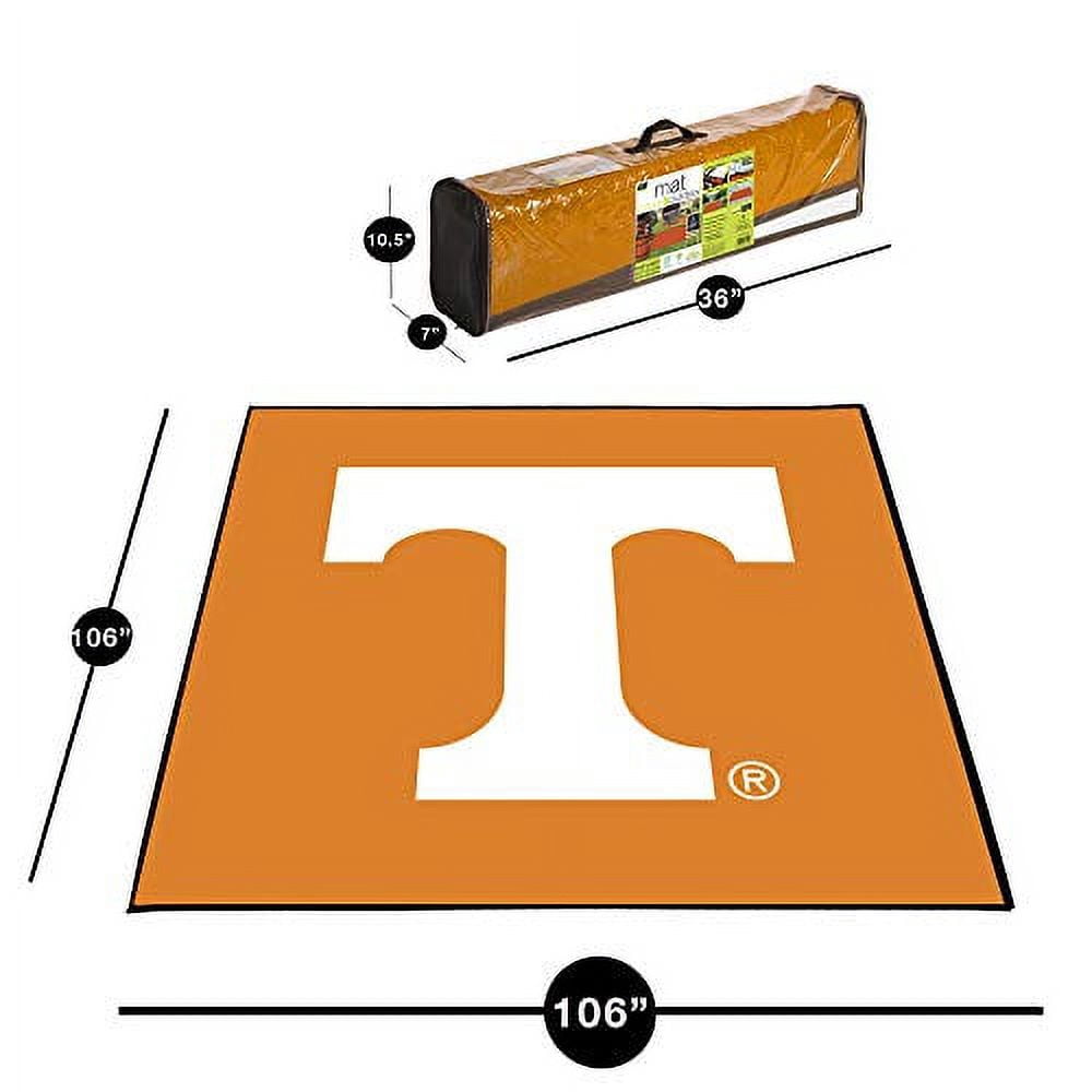 Smart Design Collegiate Tailgate Picnic Mat - 9 x 9 Feet - White & Orange Colors - Tennessee Volunteers