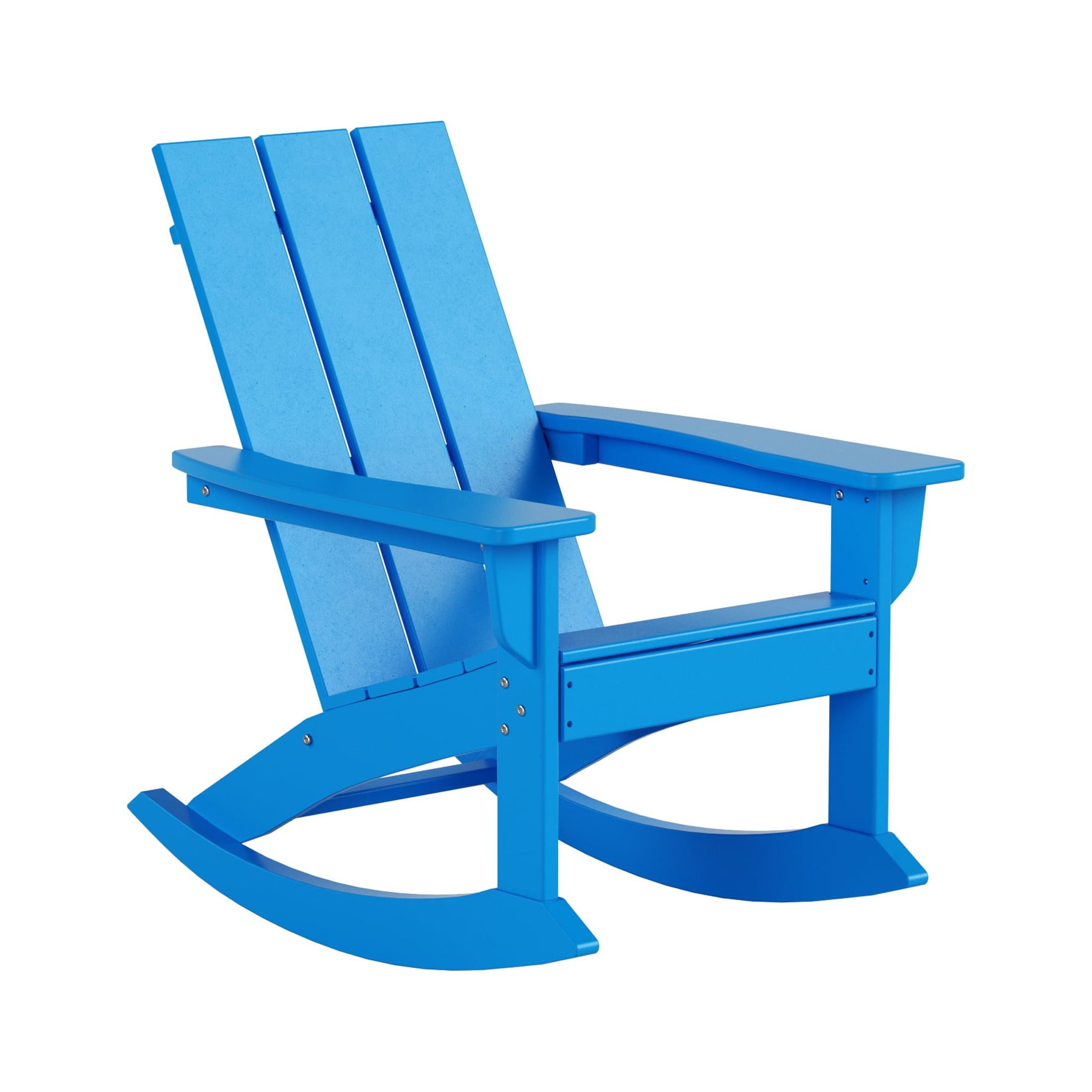 GARDEN Set of 2 Modern Plastic Outdoor Rocking Chairs for Patio Porch, Pacific Blue