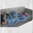 thumbnail image 6 of Christmas Soft Flannel Fleece Blanket, Have Yourself a Merry Little Christmas Santa Hats and Snowflake Ornaments, Cozy Plush for Indoor and Outdoor Use, 50" x 60", Sea Blue Vermilion, by Ambesonne, 6 of 6