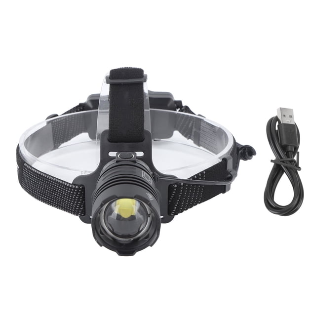 Linterna frontal telescópica con zoom IPX4 XHP70 LED tipo C USB para correr, ciclismo y pesca.