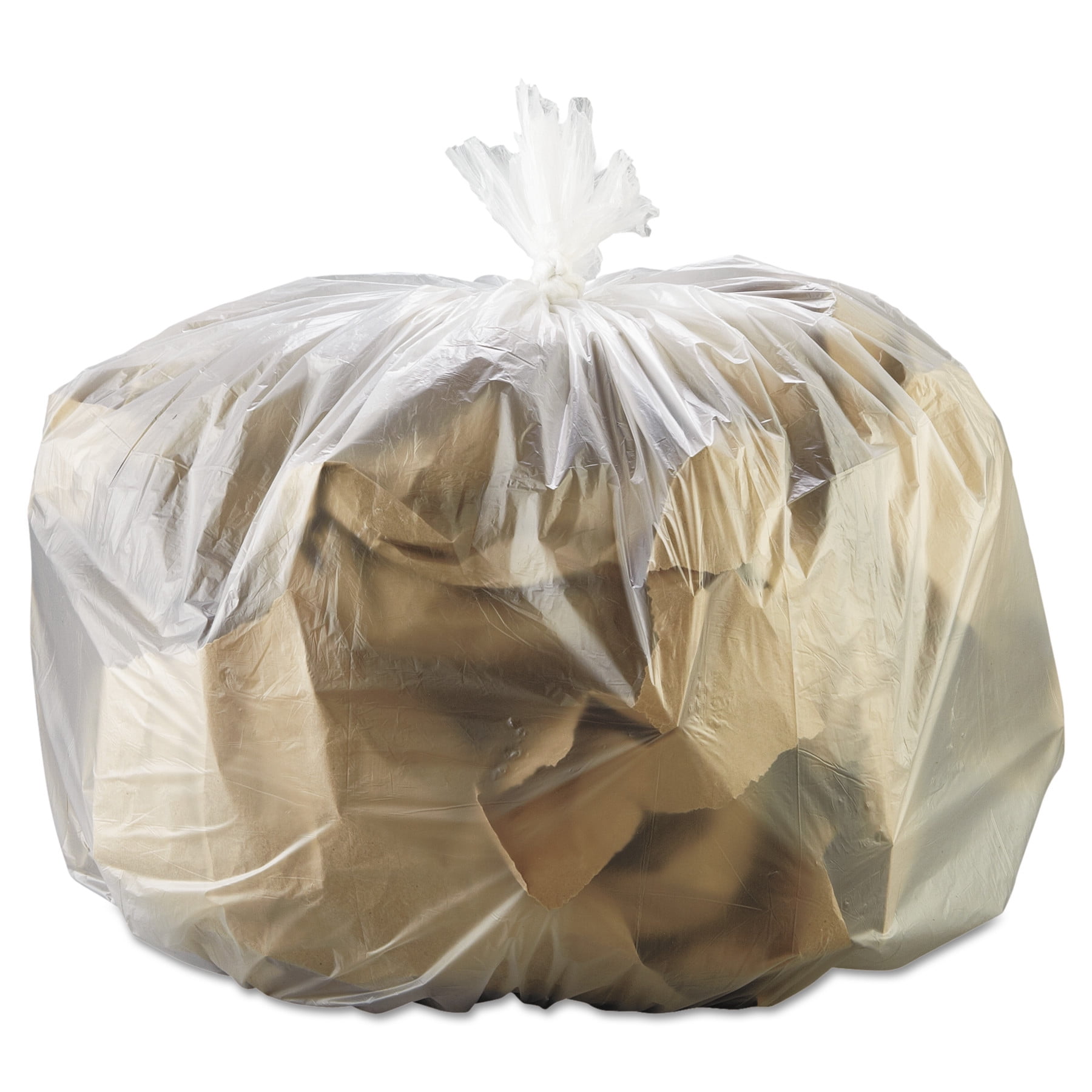 GEN HighDensity Trash Bag, 33 x 39, 33gal, 13mic, Natural, 25 Bags/RL