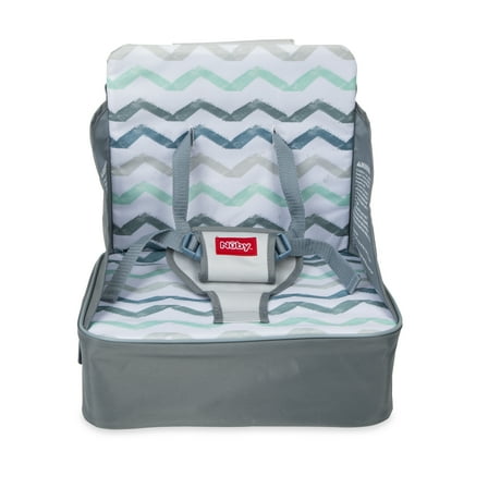 Nuby Easy-Go Lightweight High Chair Booster Seat, For 9 Months and up, Gray Chevron