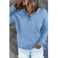 thumbnail image 2 of ABPHQTO Sudadera con capucha azul claro con botón a presión para mujer con bolsillo, 2 of 5