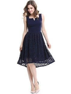 square neck occasion dress