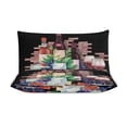 thumbnail image 3 of 3 Pcs Soft Bedding Set, Includes 1 Duvet Cover with Zipper And 2 Pillow Shams,Watercolor Wine Glasses And Bottles Decorated with Delicious Food King(102"×90"), 3 of 8