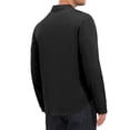 thumbnail image 3 of INSPIRE CHIC Men's Henley Shirt Long Sleeve Solid Color Button Placket Pullover Top L Black, 3 of 5