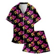 thumbnail image 4 of Silk Pajamas Girls Valentines Day Pajamas Short Sleeve Heart Button Down Sleepwear Boys Pjs Size 4-5 Years, 4 of 4