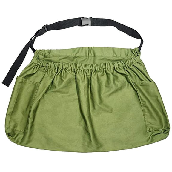Ikohbadg Harvest Apron for Garden Vegetable Adjustable Harvest Picking Apron with Pockets for Gardeners Pick Fruit Weeding, Garden Tool Organizer Waist Belt for Gardeners Women Men, Green