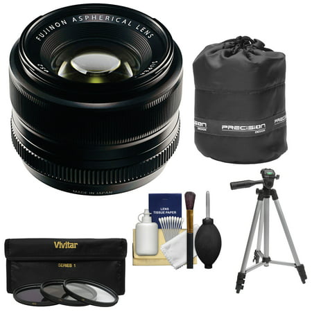 Fujifilm 35mm f/1.4 XF R Lens with 3 UV/CPL/ND8 Filters + Lens Pouch + Tripod Kit for X-A2, X-E2, X-E2s, X-M1, X-T1, X-T10, X-Pro2