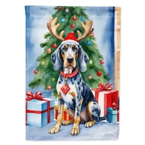 Bluetick Coonhound Christmas Reindeer House Flag