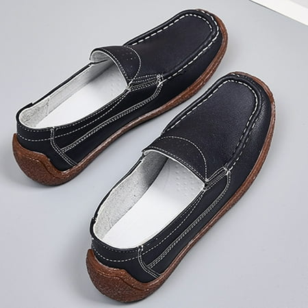 

TOWED22 Flats Shoes Women Women s Floral Ballet Flats for Women Beige Slip On Flowers PU Leather Round Toe Dress Shoes Black