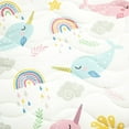 thumbnail image 2 of Lush Decor Magical Narwhal Reversible Oversized Quilt White/Multi 2Pc Set Twin, 2 of 6
