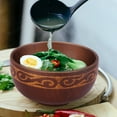 thumbnail image 2 of Cuenco de madera estilo mongol para sopa, ensalada, arroz y fideos, vajilla étnica de madera natural para niños, 2 of 4