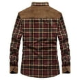 thumbnail image 3 of IROINNID Men's Long Sleeve V-Neck Plush Mid-Length Jacket Plaid Loose Autumn And Winter Plus Velvet Shirt, 3 of 6