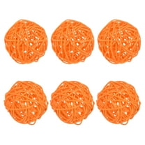 Uxcell 6-Pack Wicker Rattan Balls 60mm/2.4 Inch Decorative Rattan Balls for Christmas Weddings Thanksgiving Orange