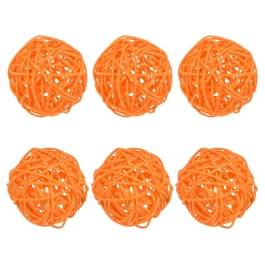 Uxcell 6-Pack Wicker Rattan Balls 60mm/2.4 Inch Decorative Rattan Balls for Christmas Weddings Thanksgiving Orange
