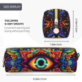 thumbnail image 3 of Fotbe Vibrant Psychedelic Eye Estuche para Lápices de Cuero con Estampado, Estuche con Cremallera Resistente, Organizador Compacto y Elegante para Papelería, 3 of 7