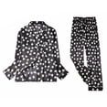 thumbnail image 4 of Conjunto de de para mujer de 7 piezas, camiso, pantalones, pantalones cortos, banda para el cabello, máscara para los ojos, L Soledad Pijama de satén de seda para mujer Inicio, 4 of 7