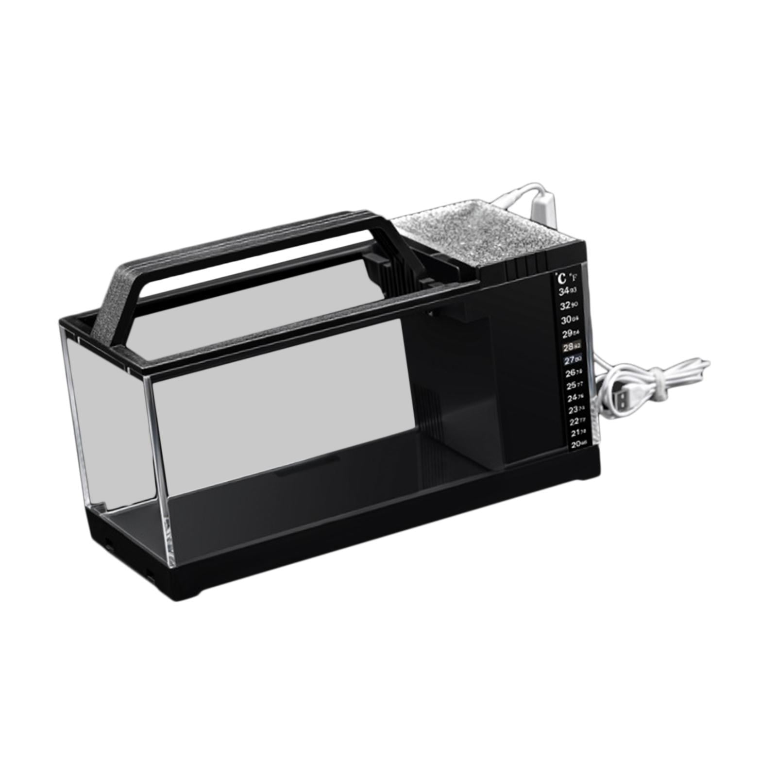balikha Micro Landscape Tank,Small Tank,Landscaping Decorative Desktop Aquarium for Bathroom,Office,Desk Decoration black